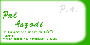pal aszodi business card